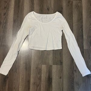 White SO cropped long sleeve